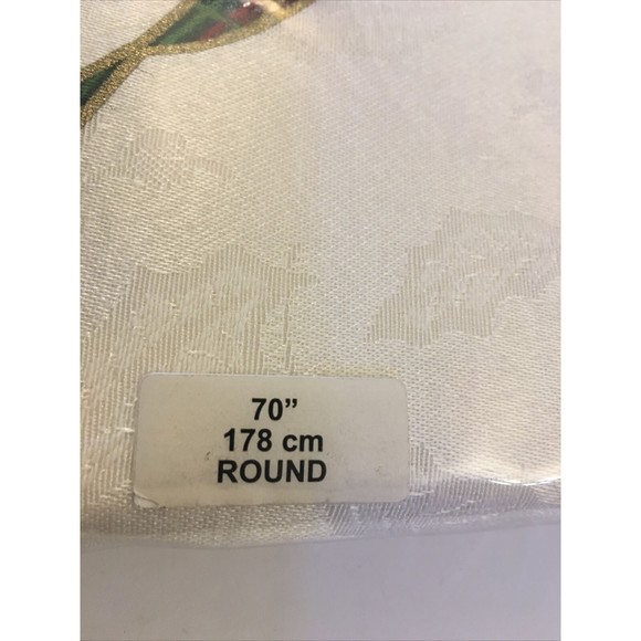 Lenox Holiday Nouveau Ribbon Multi Color Round 70" Tablecloth New Christmas Xmas - Picture 3 of 9